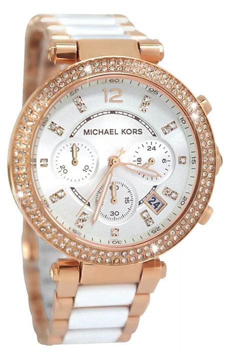 michael kors ceramic watch rose gold|Michael Kors parker chronograph watch.